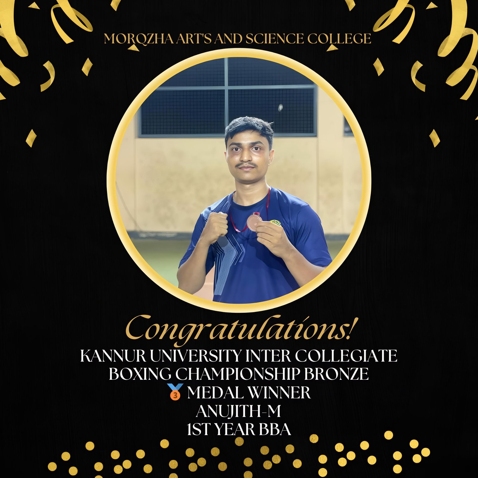 Honouring an Outstanding Performance at the Kannur University Inter-Collegiate Boxing Meet