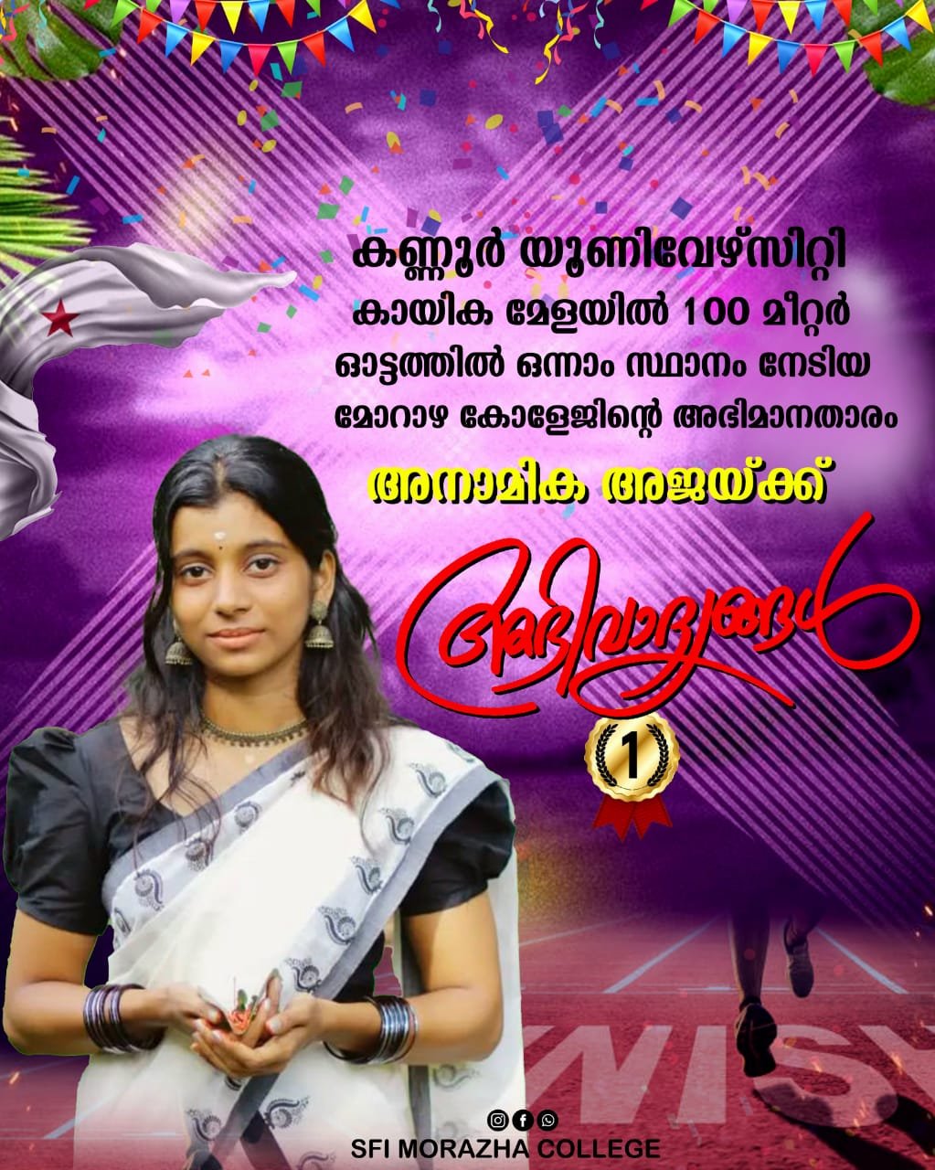 Celebrating a Stunning Victory in the 100m Race – Gold Medal Achiever